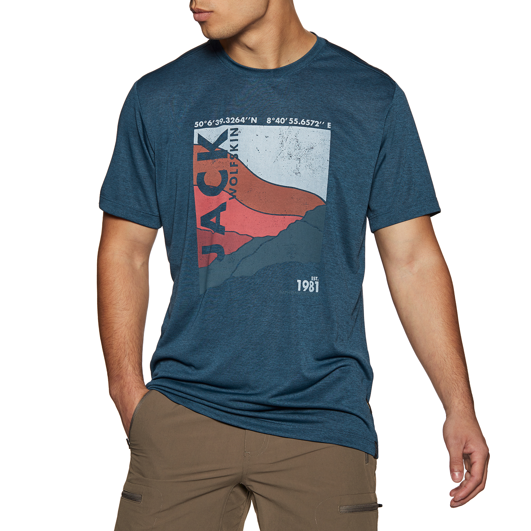 Get Free Delivery Jack Wolfskin Crosstrail Graphic Short Sleeve T-Shirt at  Affordable Prices